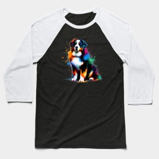 Colorful Estrela Mountain Dog in Splashed Paint Style Baseball T-Shirt